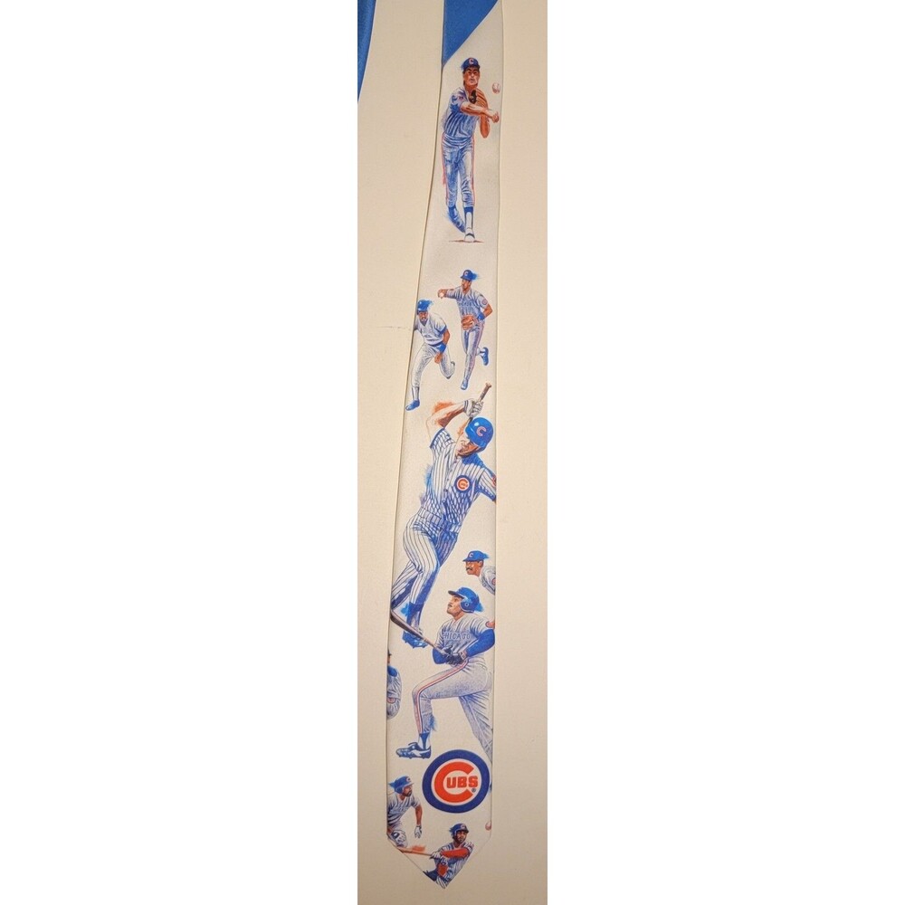 Men's Ralph Marlin Chicago Cubs Necktie 100% Polyester Classic Baseball - Picture 3 of 8